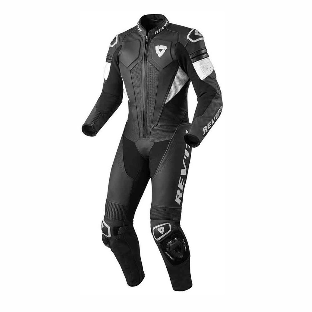 Like-New REV’IT! Akira One Piece Leather Moto Race Suit, Black & White, size 46